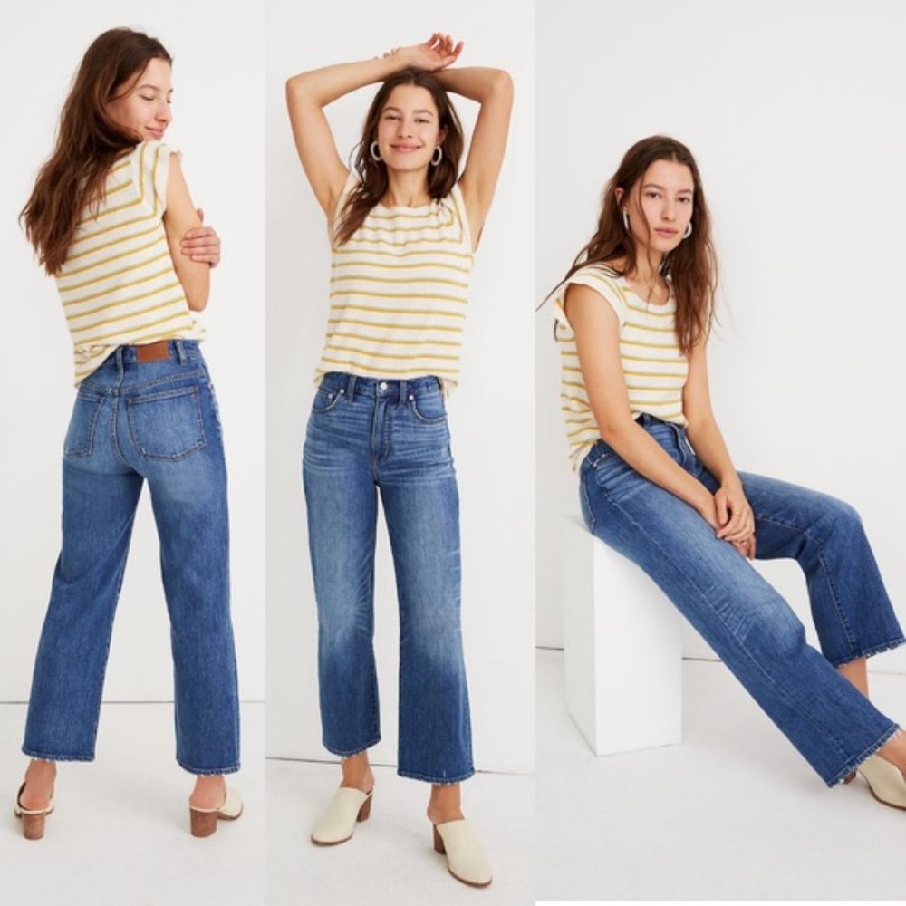 MADEWELL slim wide leg crop jeans